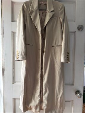 Free People Cream Longline Trench Coat